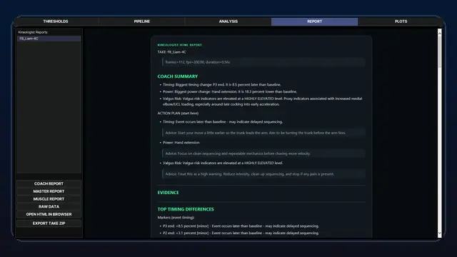 Kineologist report preview