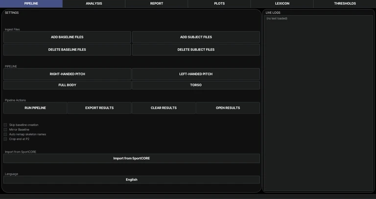 PITCH Pipeline with FULL BODY and TORSO capture modes